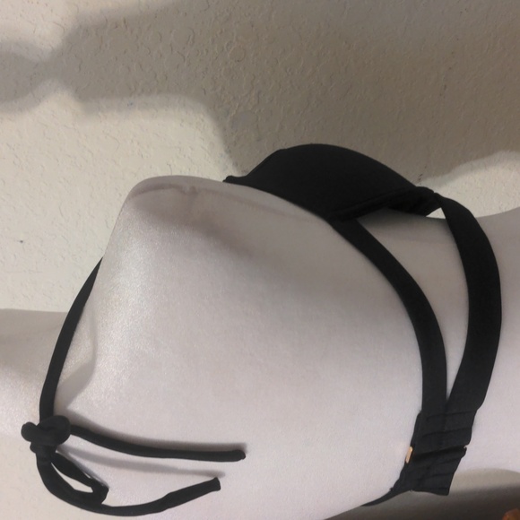 Victoria Secret Black Padded Swimsuit Bikini Halter Top. Size 34DD NWOT - Picture 6 of 9